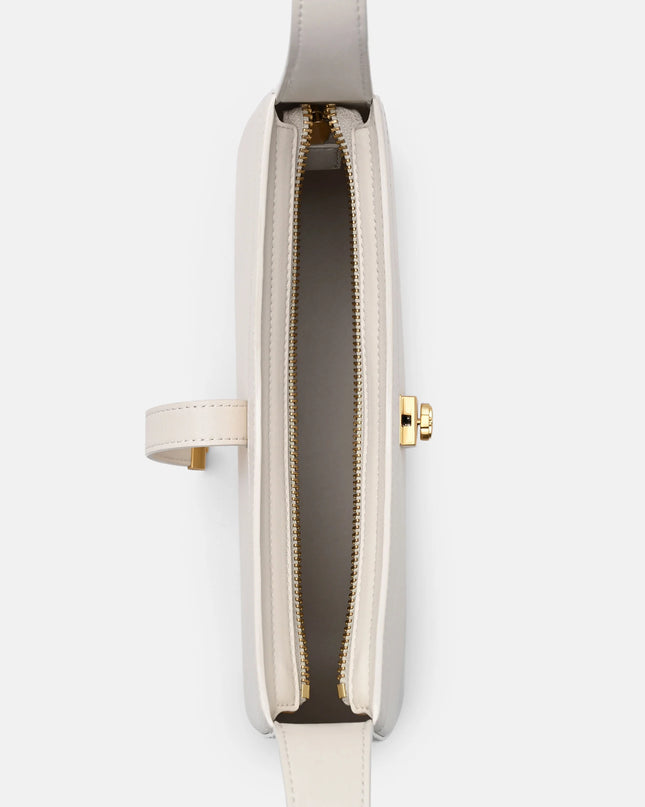 Farida Leather Shoulder Bag - Chalk