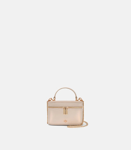 Ari Leather Vanity Case - Champagne
