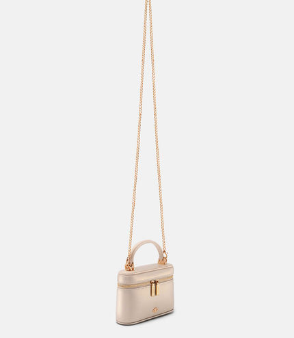 Ari Leather Vanity Case - Champagne