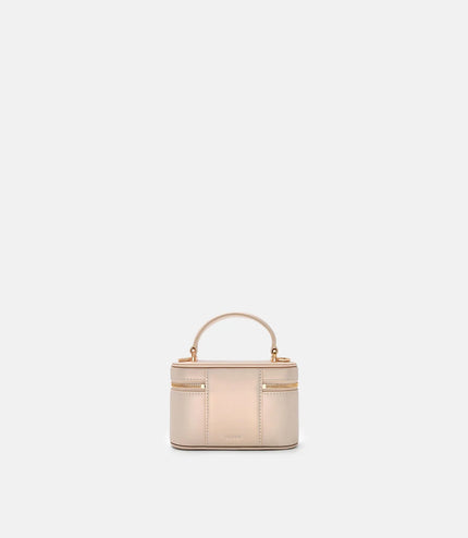 Ari Leather Vanity Case - Champagne