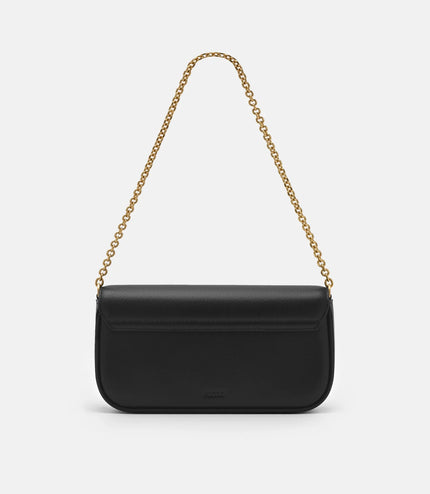 Chainlink Leather Sling Pouch - Black