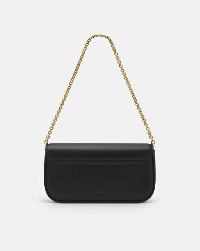 Chainlink Leather Sling Pouch - Black