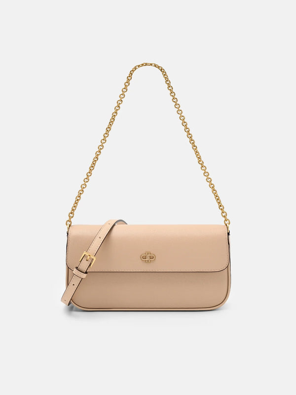 Chainlink Leather Sling Pouch - Nude