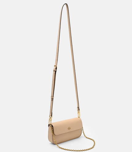 Chainlink Leather Sling Pouch - Nude