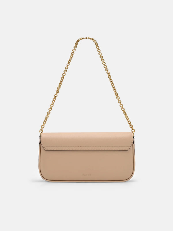 Chainlink Leather Sling Pouch - Nude