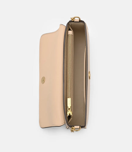 Chainlink Leather Sling Pouch - Nude