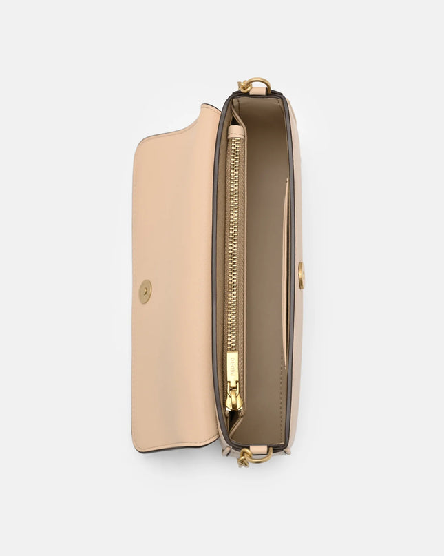 Chainlink Leather Sling Pouch - Nude