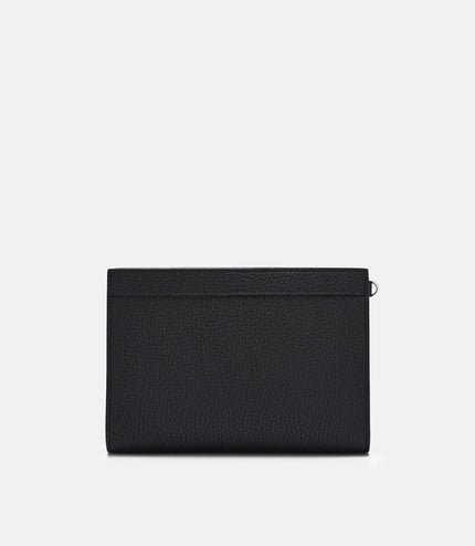 Leather Zipped Pouch - Black