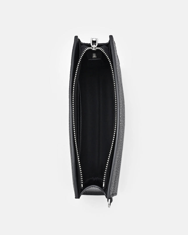 Leather Zipped Pouch - Black