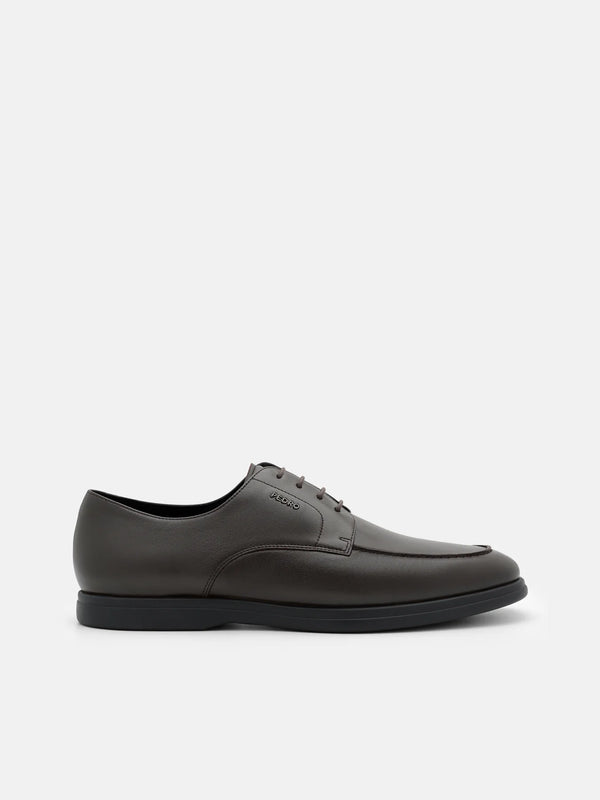 Leather Derby Shoes - Dark Brown Burnish