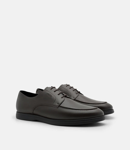 Leather Derby Shoes - Dark Brown Burnish