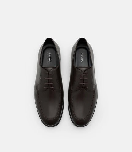 Leather Derby Shoes - Dark Brown Burnish
