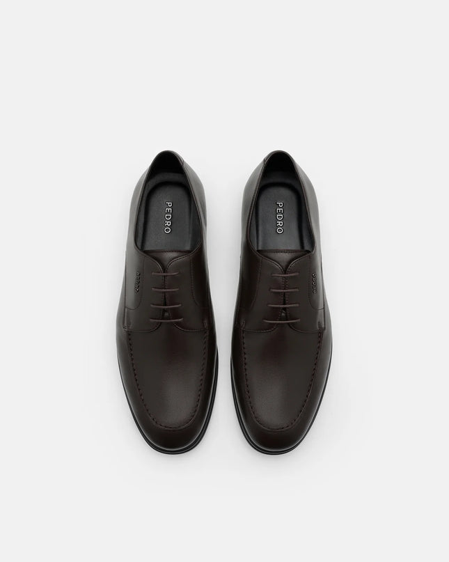 Leather Derby Shoes - Dark Brown Burnish