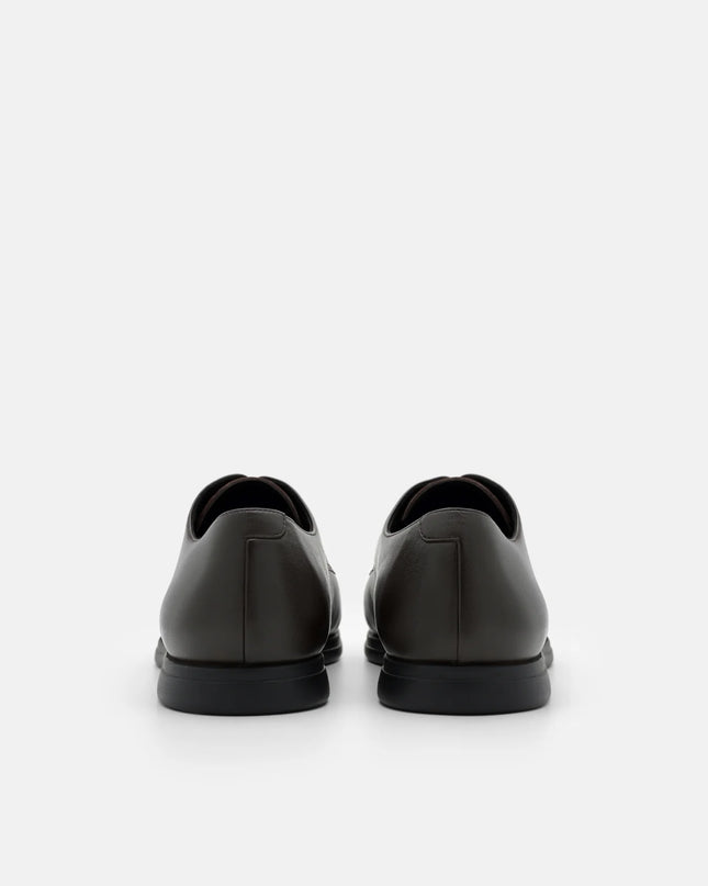 Leather Derby Shoes - Dark Brown Burnish