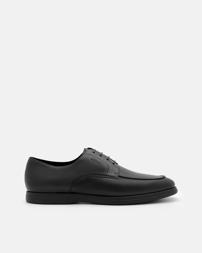 Leather Derby Shoes - Black Burnish
