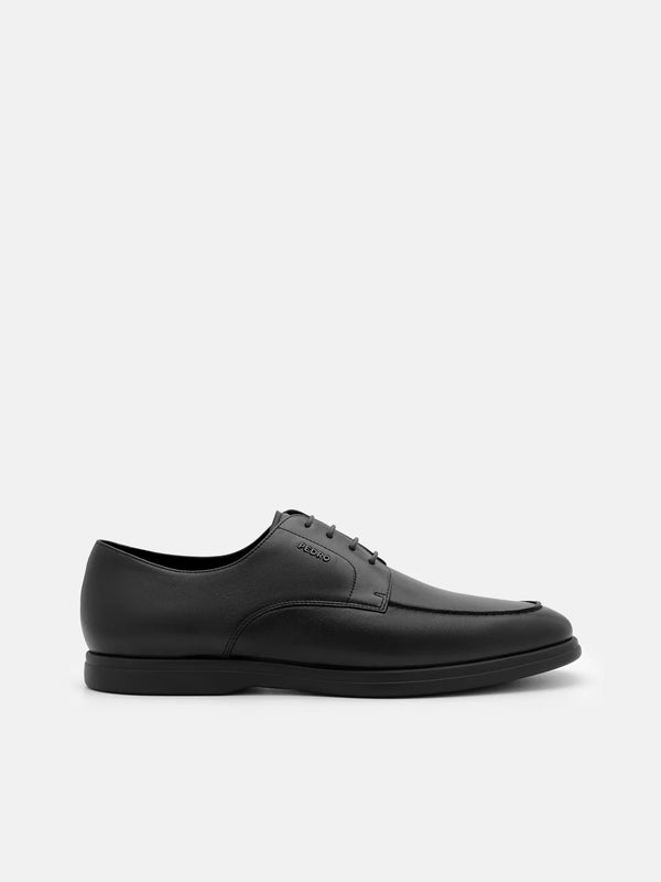 Leather Derby Shoes - Black Burnish