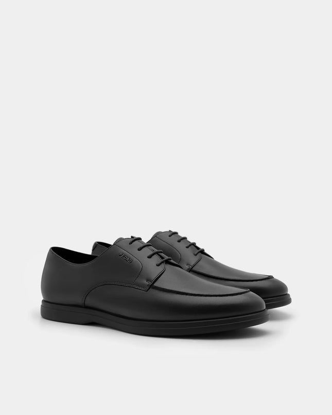 Leather Derby Shoes - Black Burnish