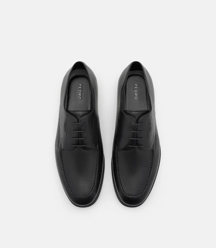 Leather Derby Shoes - Black Burnish