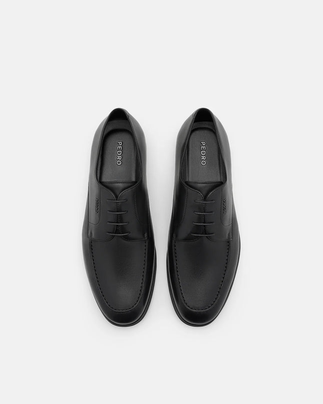 Leather Derby Shoes - Black Burnish