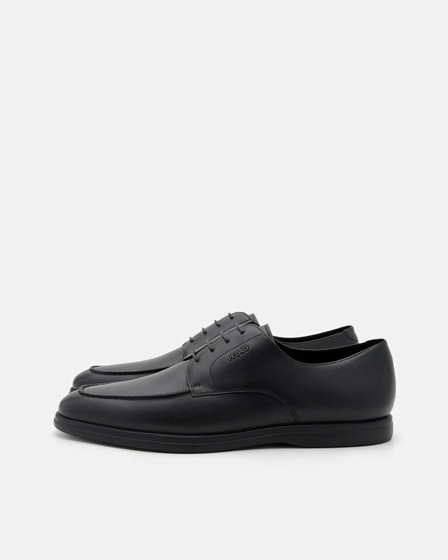 Leather Derby Shoes - Black Burnish