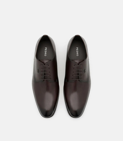 Burnished Leather Derby Shoes - Brown Burnish