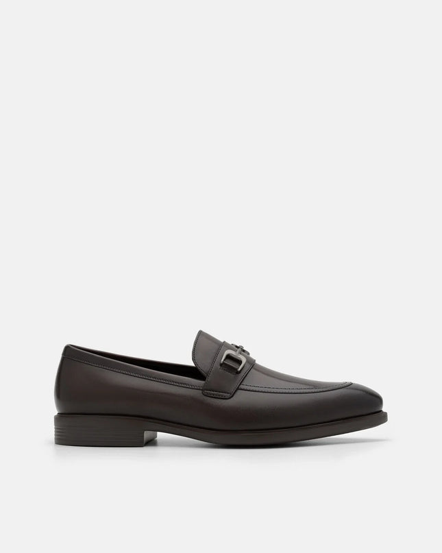 Altitude Lightweight Leather Horsebit Loafers - Dark Brown Burnish