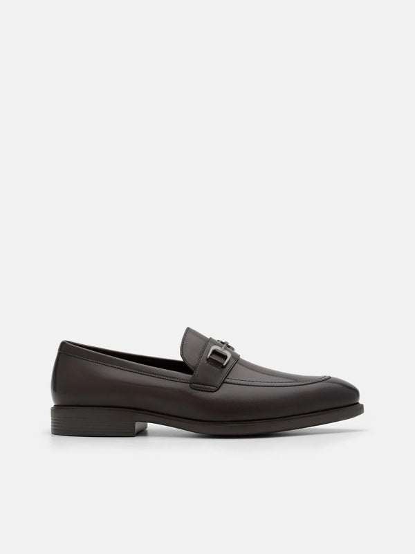 Altitude Lightweight Leather Horsebit Loafers - Dark Brown Burnish