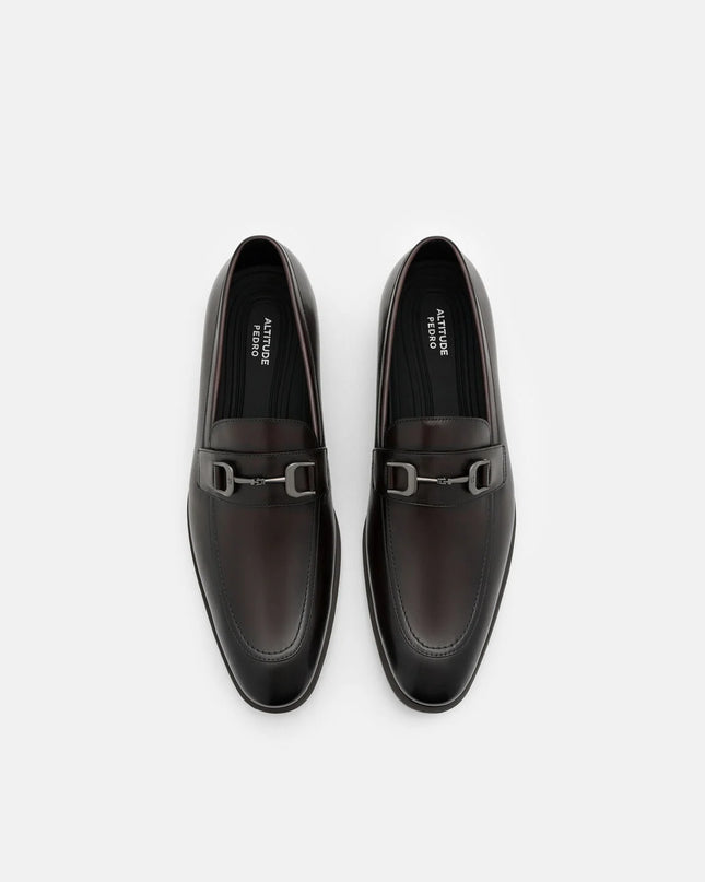 Altitude Lightweight Leather Horsebit Loafers - Dark Brown Burnish