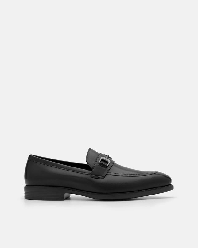Altitude Lightweight Leather Horsebit Loafers - Black Burnish