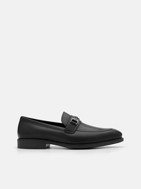 Altitude Lightweight Leather Horsebit Loafers - Black Burnish