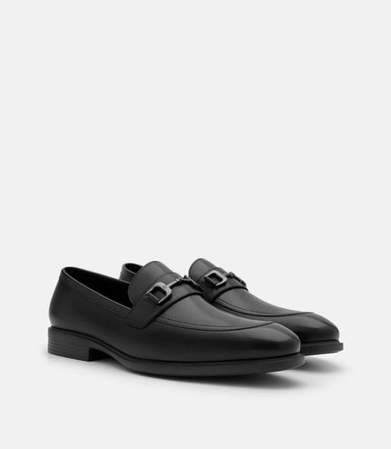 Altitude Lightweight Leather Horsebit Loafers - Black Burnish