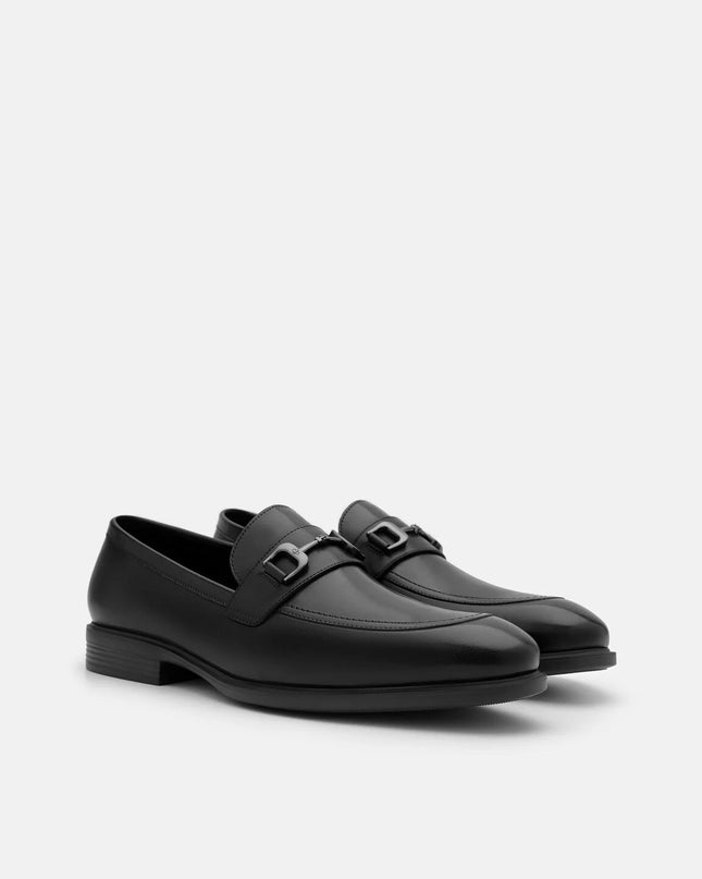 Altitude Lightweight Leather Horsebit Loafers - Black Burnish