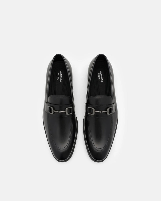 Altitude Lightweight Leather Horsebit Loafers - Black Burnish