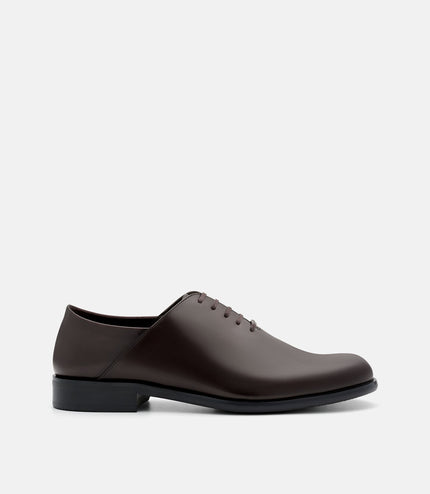 Burnished Leather Oxford Shoes - Dark Brown Burnish