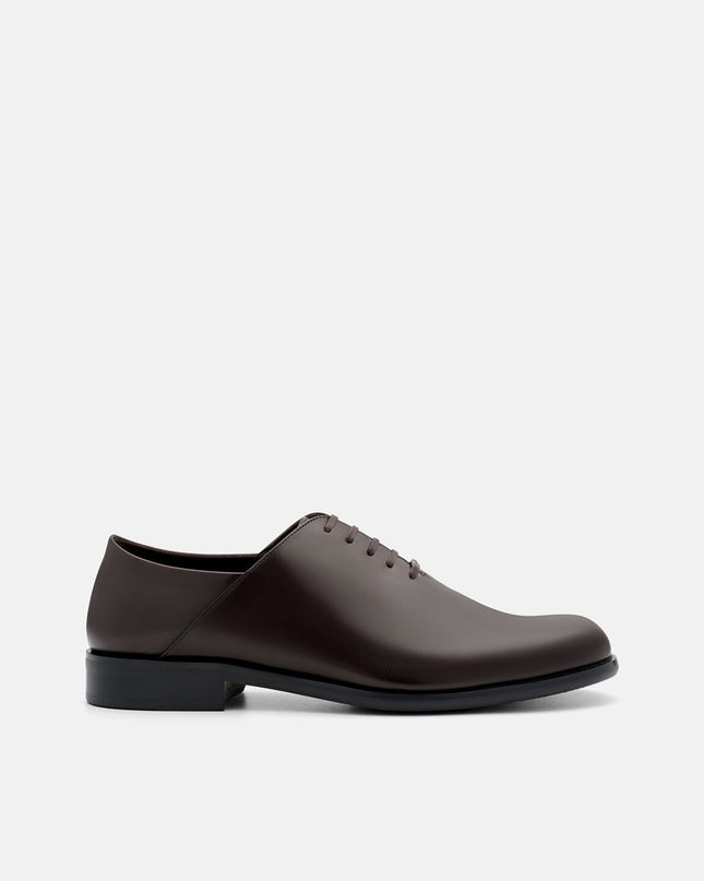 Burnished Leather Oxford Shoes - Dark Brown Burnish