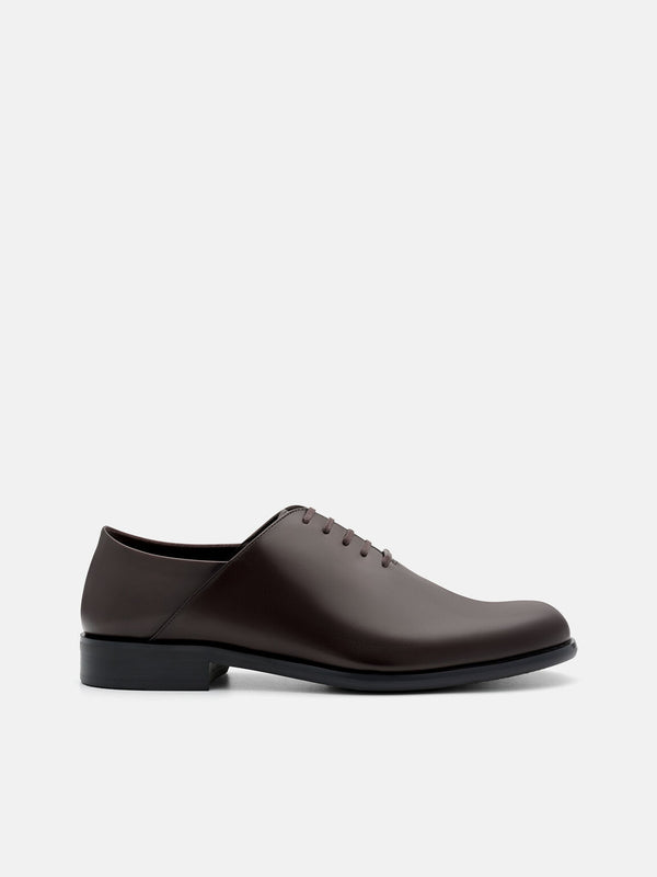 Burnished Leather Oxford Shoes - Dark Brown Burnish