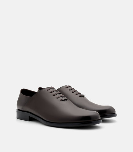 Burnished Leather Oxford Shoes - Dark Brown Burnish
