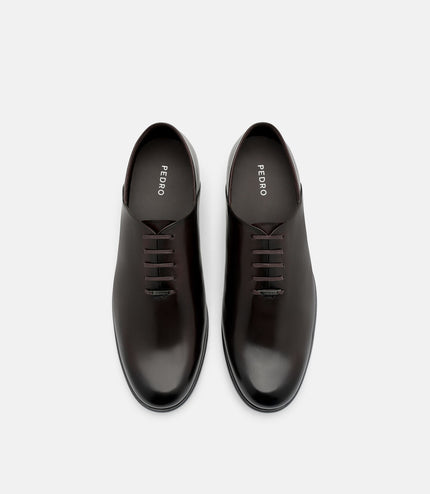 Burnished Leather Oxford Shoes - Dark Brown Burnish