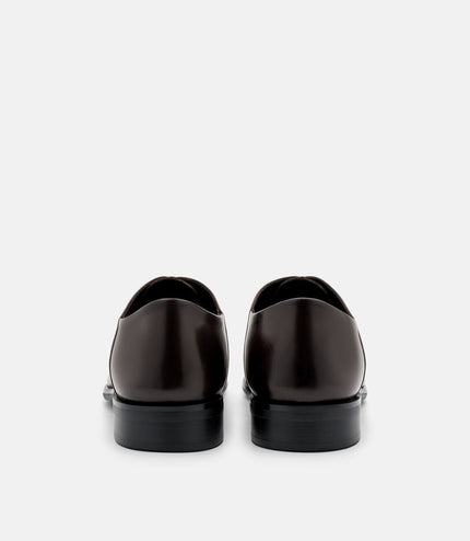 Burnished Leather Oxford Shoes - Dark Brown Burnish