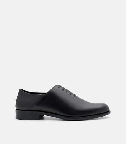 Burnished Leather Oxford Shoes - Black Burnish