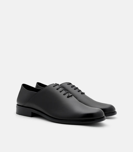 Burnished Leather Oxford Shoes - Black Burnish