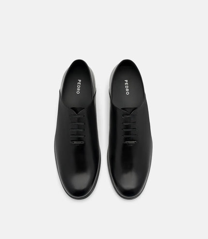 Burnished Leather Oxford Shoes - Black Burnish