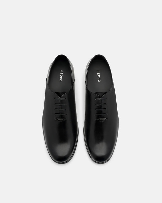Burnished Leather Oxford Shoes - Black Burnish