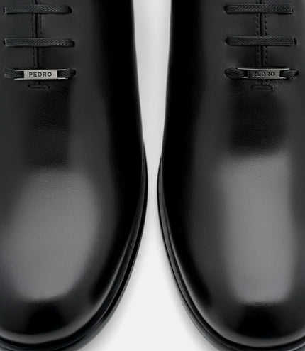 Burnished Leather Oxford Shoes - Black Burnish