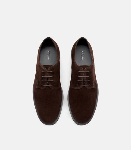 Anders Suede Derby Shoes - Espresso Brown Suede