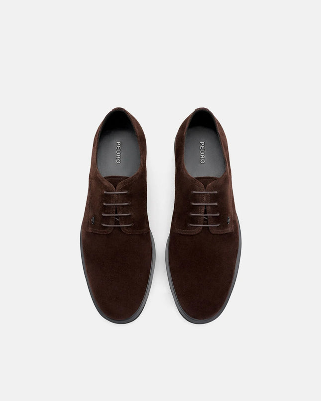 Anders Suede Derby Shoes - Espresso Brown Suede