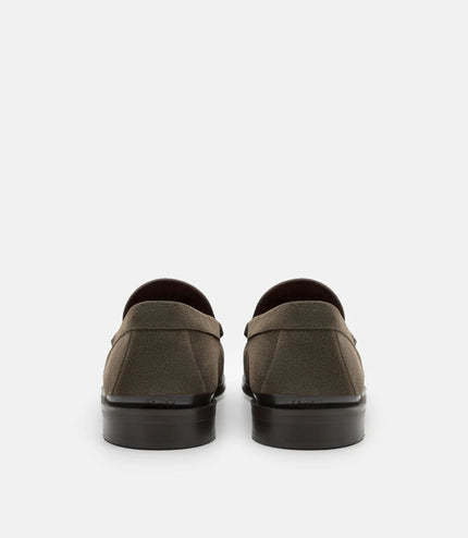 Leather Pleated Loafers - Olive