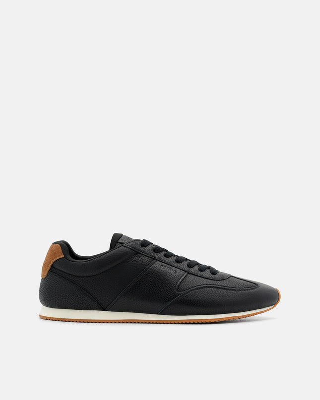 Lewis Tumbled Leather Sneakers - Black Tumble