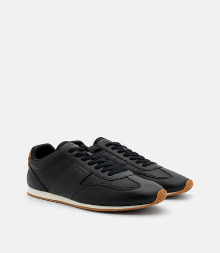 Lewis Tumbled Leather Sneakers - Black Tumble