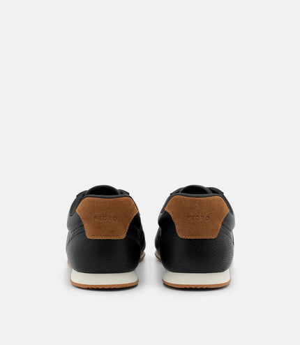 Lewis Tumbled Leather Sneakers - Black Tumble